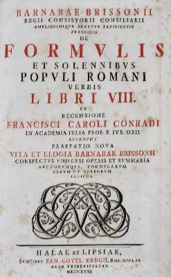 Bild Nr.1: 136-457 Brissonius,B.: (Juridica und Kriminologie)