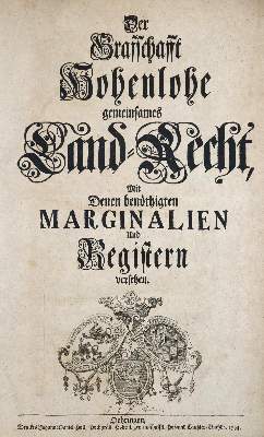 Bild Nr.1: 136-464 Landrecht.: (Juridica und Kriminologie, Hohenlohe)
