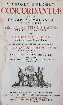 Bild Nr.1: 136-50 Sacrorum Bibliorum Concordantiae: (Bibeln, Konkordanz)