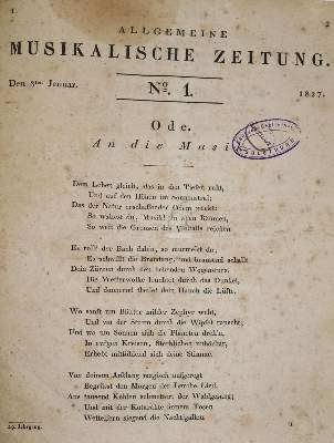 Bild Nr.1: 136-534 Allgemeine Musikalische Zeitung.: (Musik)