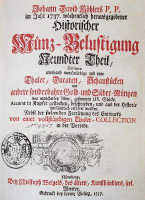 Bild Nr.1: 136-557 Köhler,J.D.: (Numismatik u. Siegelkunde, Medaillen)