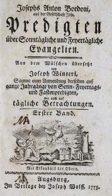 Bild Nr.1: 136-60 Bordoni,J.A.: (Alte Drucke, Handschriften und Theologie)