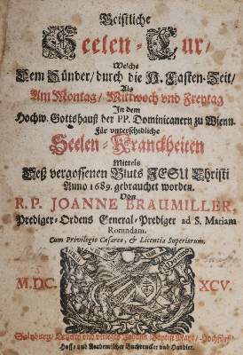 Bild Nr.1: 136-63 Braumiller,J.: (Alte Drucke, Handschriften und Theologie)