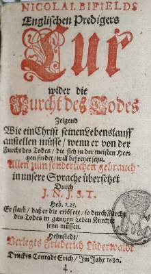 Bild Nr.1: 136-73 Byfield,N.: (Alte Drucke, Handschriften und Theologie)