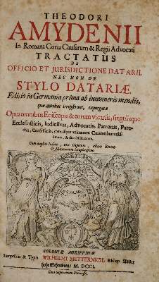 Bild Nr.1: 136-8 Ameydenus, Theodor.: (Alte Drucke, Handschriften und Theologie)