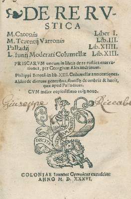 Bild Nr.1: 136-82 Cato (Censorinus),M. (Porcius).: (Alte Drucke, Handschriften und Theologie)