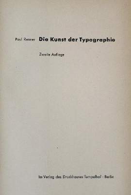 Bild Nr.2: 136-850 Renner,P.: (Typographie und Kalligraphie)
