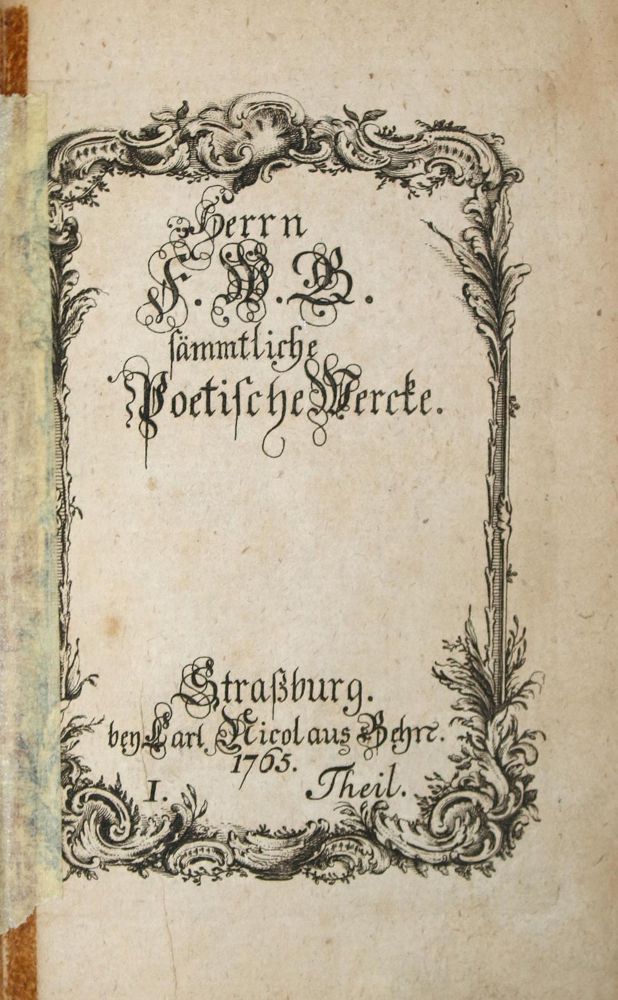 Große Abbildung Nr.1: 137-1014 Gleim,(J.)F.W.: (Literatur und illustrierte Bücher bis 19.Jahrhundert)