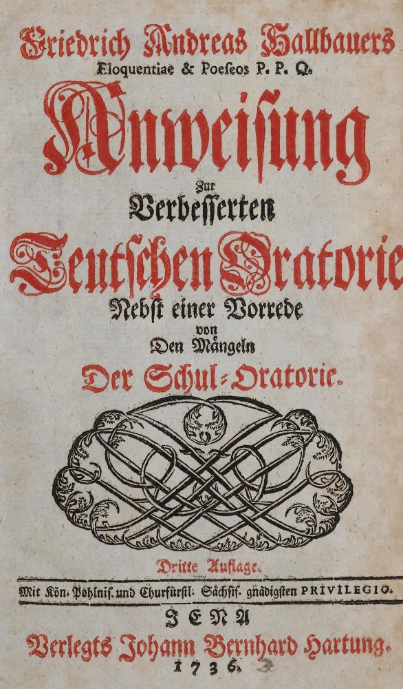 Große Abbildung Nr.1: 137-1022 Hallbauer,F.A.: (Literatur und illustrierte Bücher bis 19.Jahrhundert)