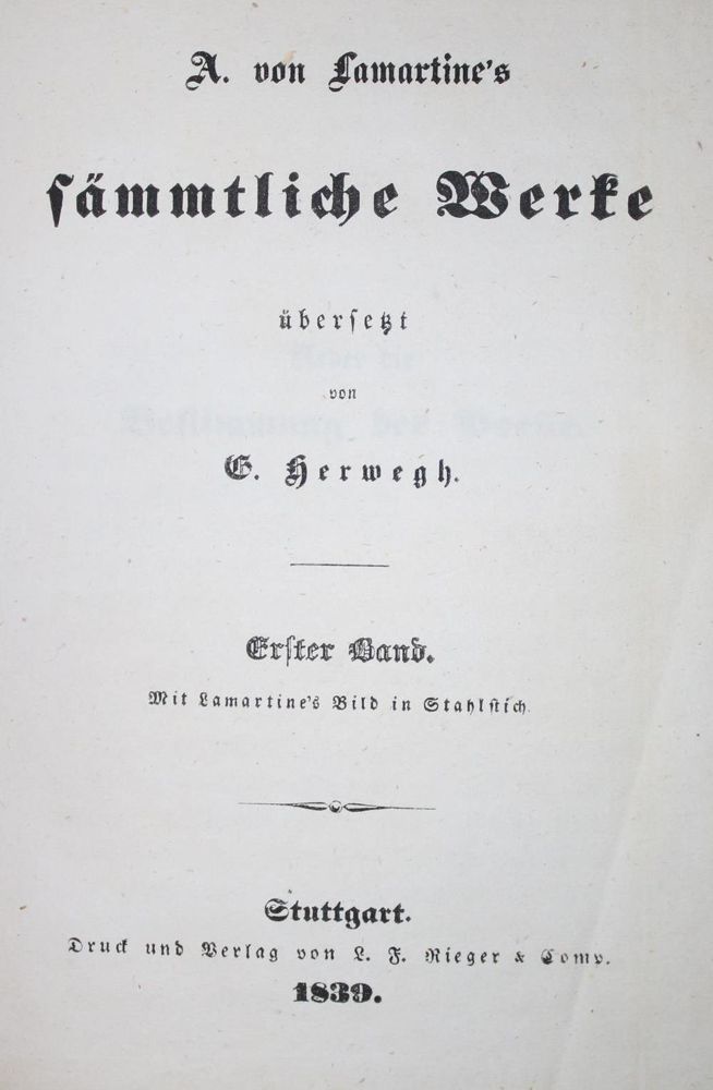 Große Abbildung Nr.1: 137-1031 Lamartine,A.de.: (Herwegh)