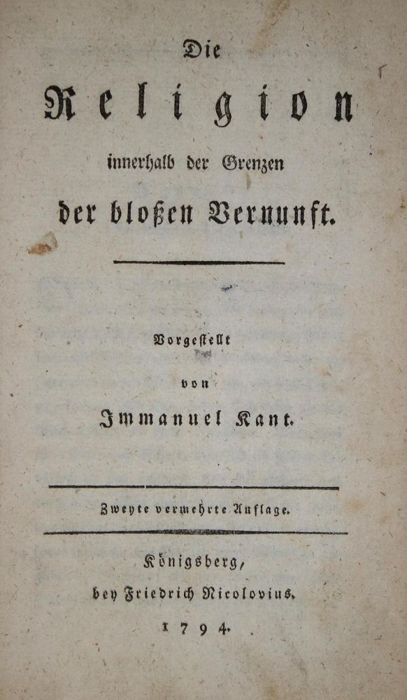 Große Abbildung Nr.1: 137-1042 Kant,I.: (Literatur und illustrierte Bücher bis 19.Jahrhundert)