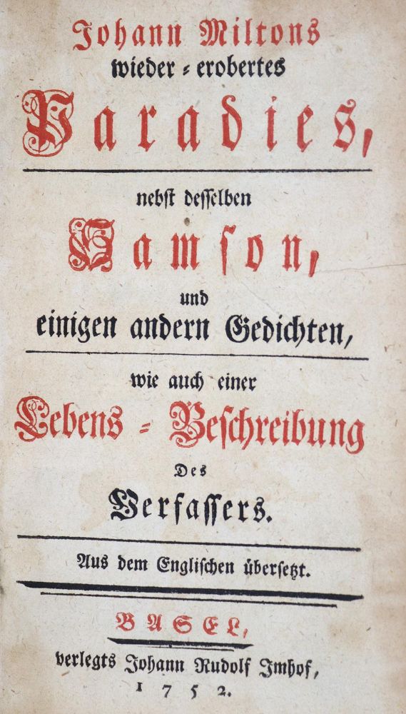 Große Abbildung Nr.1: 137-1070 Milton,J.: (Literatur und illustrierte Bücher bis 19.Jahrhundert)