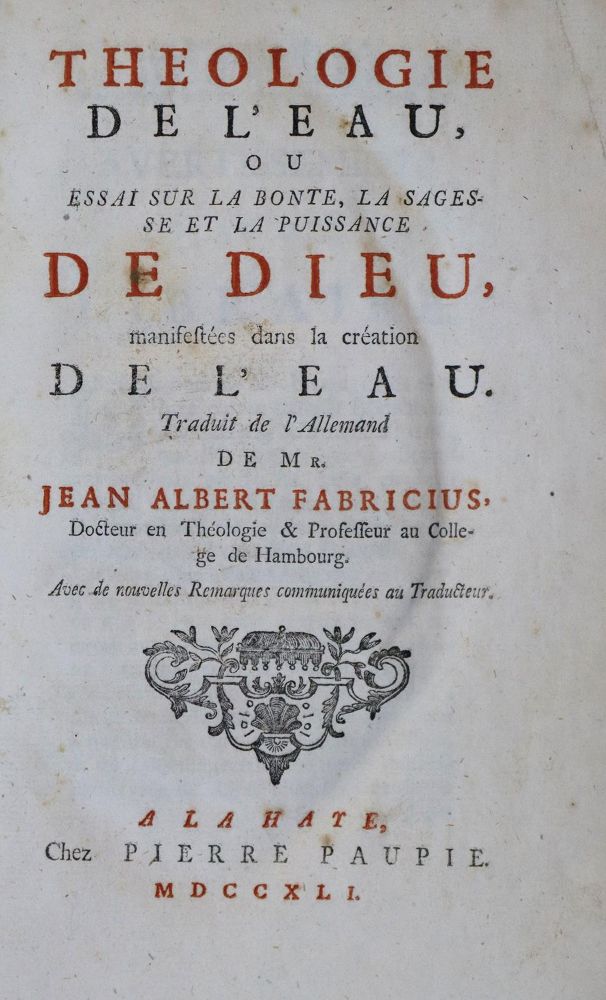 Große Abbildung Nr.1: 137-108 Fabricius,J.A.: (Alte Drucke, Handschriften und Theologie)