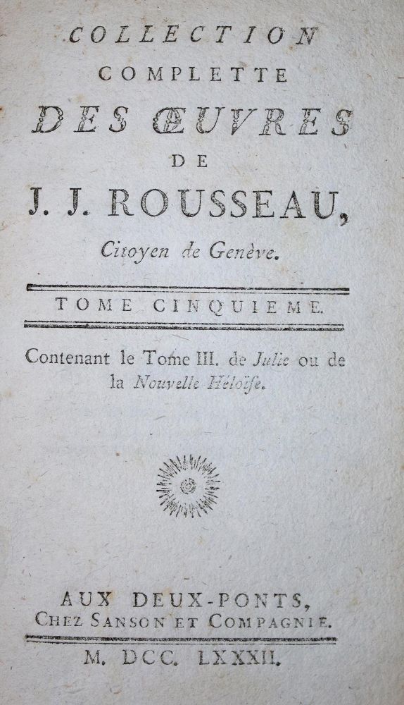 Große Abbildung Nr.1: 137-1086 Rousseau,J.J.: (Literatur und illustrierte Bücher bis 19.Jahrhundert)