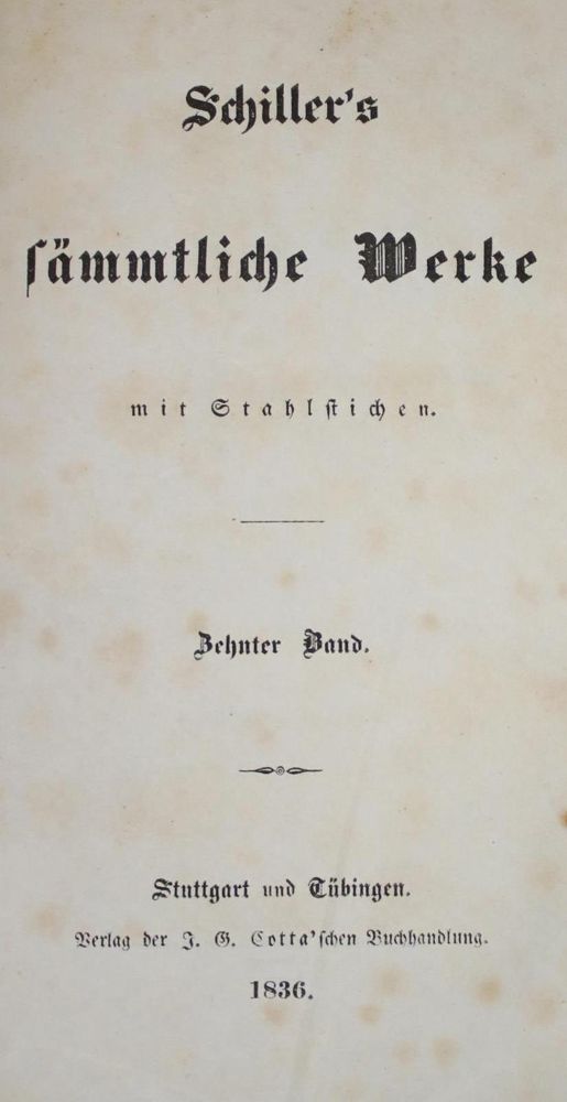 Große Abbildung Nr.1: 137-1097 Schiller,F.v.: (Literatur und illustrierte Bücher bis 19.Jahrhundert)