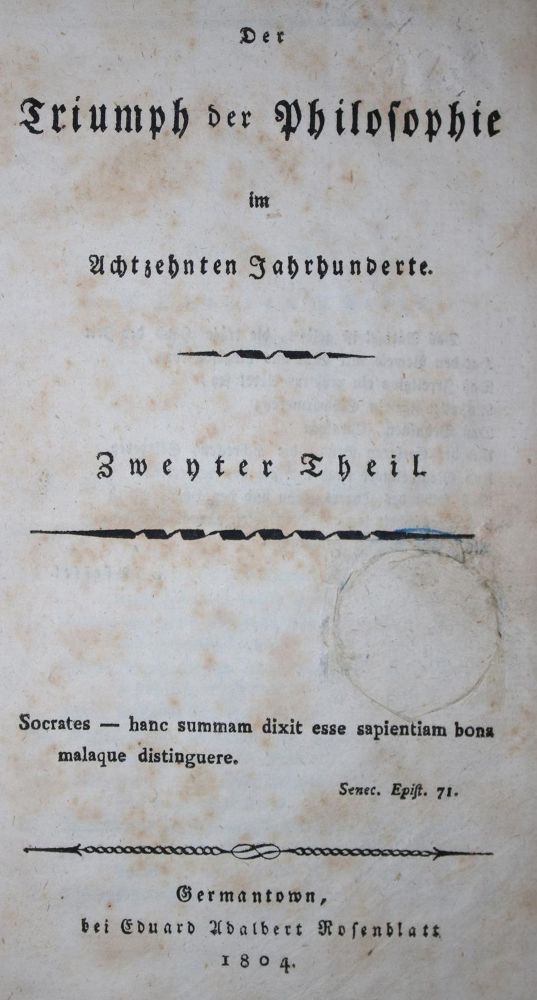 Große Abbildung Nr.1: 137-1101 (Starck,J.A.v.).: (Literatur und illustrierte Bücher bis 19.Jahrhundert)