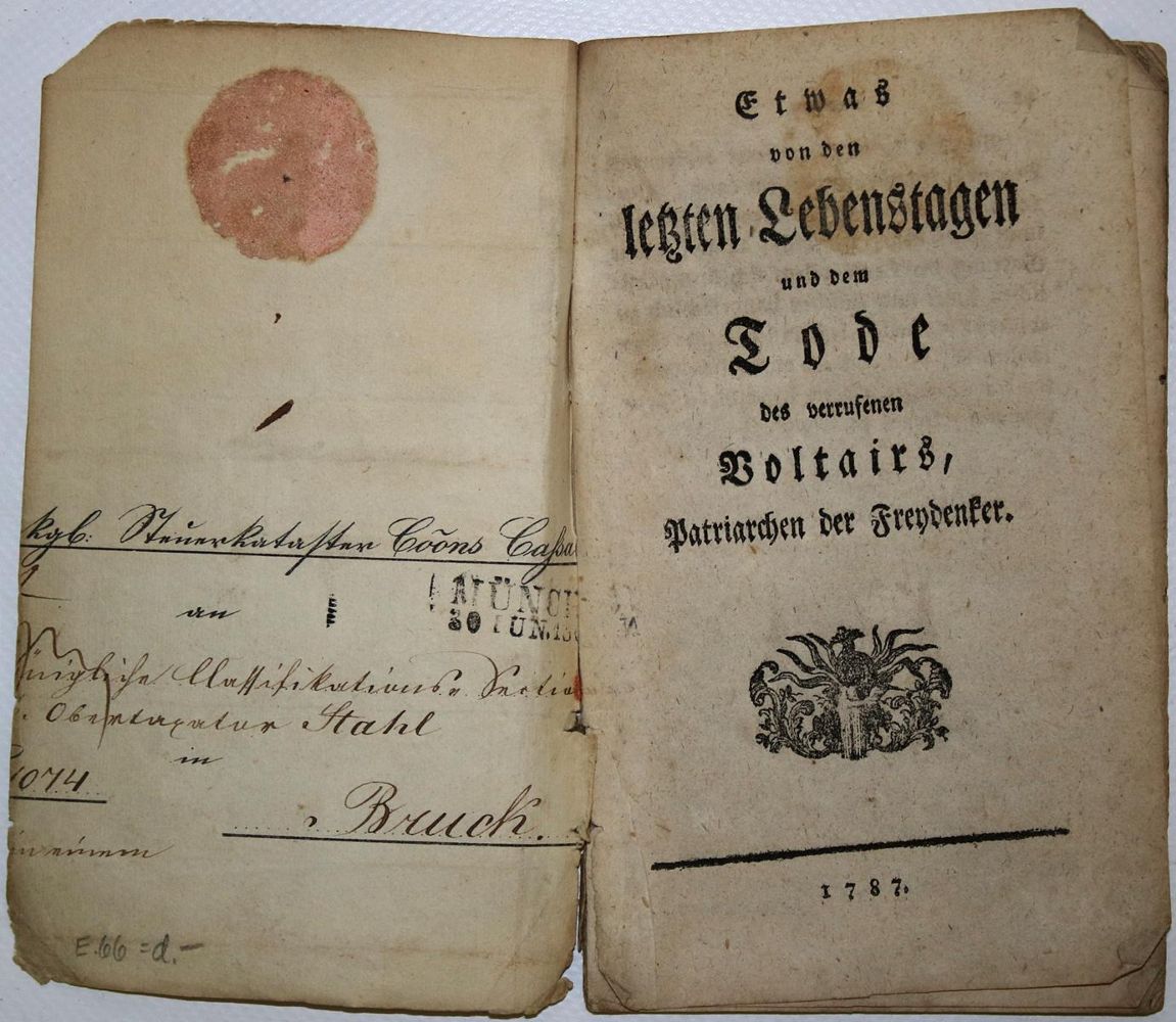 Große Abbildung Nr.1: 137-1112 Etwas von den letzten Lebenstagen: (Voltaire)