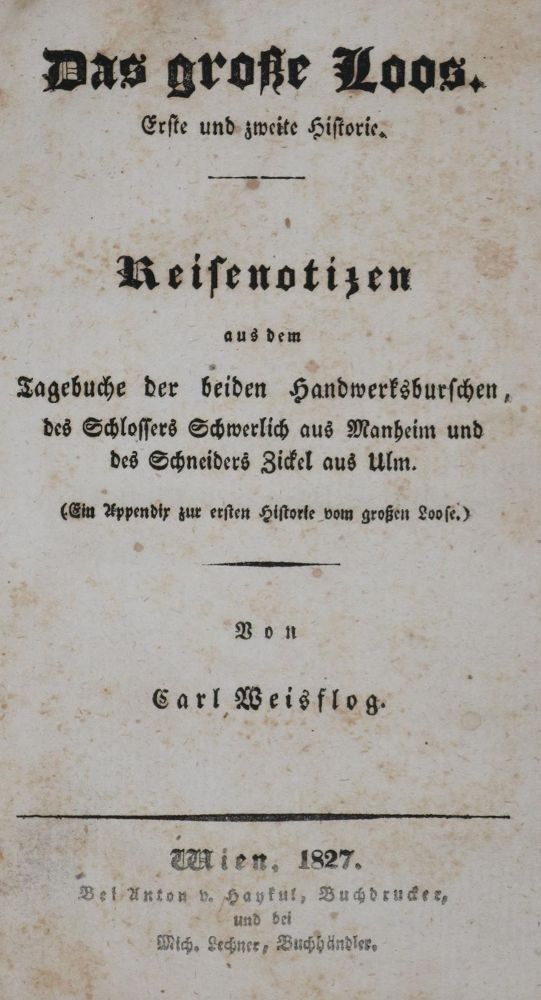 Große Abbildung Nr.1: 137-1114 Weisflog,C.: (Literatur und illustrierte Bücher bis 19.Jahrhundert)