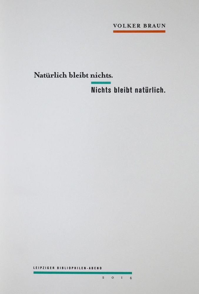 Große Abbildung Nr.3: 137-1134 Braun,V.: (Literatur und illustrierte Bücher 20.Jahrhundert - Alte Literatur in modernen Ausgaben)