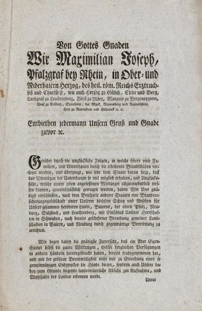 Große Abbildung Nr.1: 137-114 Von Gottes Gnaden Wir: (Feuerschäden, Edikt)