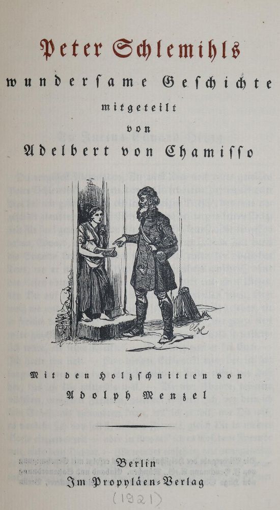 Große Abbildung Nr.1: 137-1146 Chamisso,A.v.: (Literatur und illustrierte Bücher 20.Jahrhundert - Alte Literatur in modernen Ausgaben)