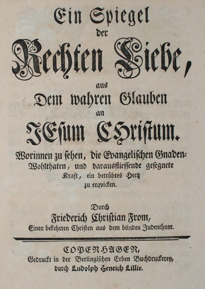 Große Abbildung Nr.1: 137-124 From,F.C. (Pseud. ?).: (Alte Drucke, Handschriften und Theologie)