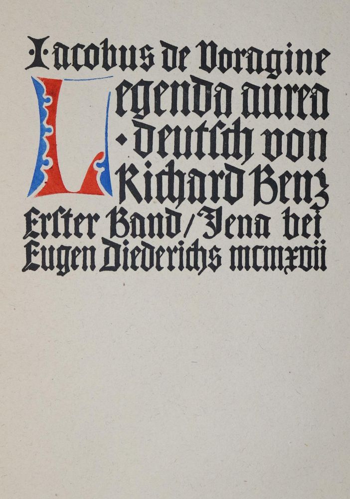 Große Abbildung Nr.1: 137-1241 Jacobus de Voragine.: (Literatur und illustrierte Bücher 20.Jahrhundert - Alte Literatur in modernen Ausgaben)