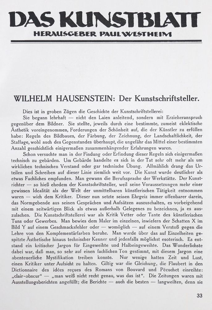 Große Abbildung Nr.2: 137-1266 Kunstblatt, Das.: (Literatur und illustrierte Bücher 20.Jahrhundert - Alte Literatur in modernen Ausgaben)