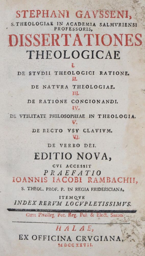 Große Abbildung Nr.1: 137-128 Gaussen,S.: (Alte Drucke, Handschriften und Theologie)