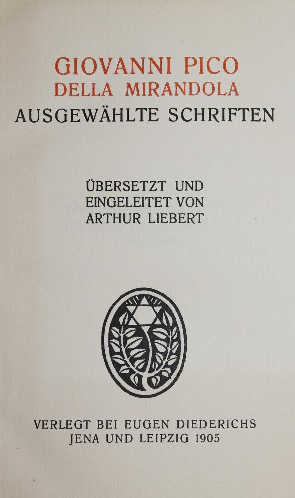 Große Abbildung Nr.1: 137-1336 Pico della Mirandola,G.: (Literatur und illustrierte Bücher 20.Jahrhundert - Alte Literatur in modernen Ausgaben)