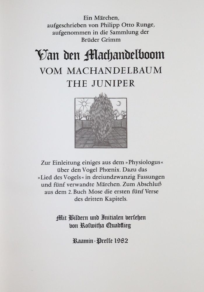 Große Abbildung Nr.1: 137-1357 Runge,P.O.: (Literatur und illustrierte Bücher 20.Jahrhundert - Alte Literatur in modernen Ausgaben)