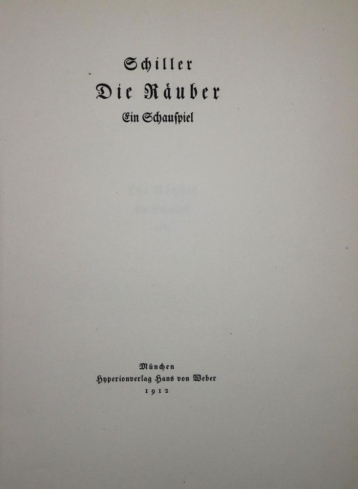 Große Abbildung Nr.1: 137-1365 Schiller,F.v.: (Literatur und illustrierte Bücher 20.Jahrhundert - Alte Literatur in modernen Ausgaben)