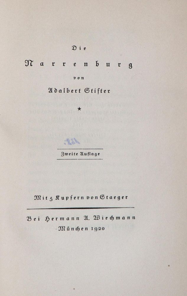 Große Abbildung Nr.1: 137-1379 Stifter,A.: (Staeger)