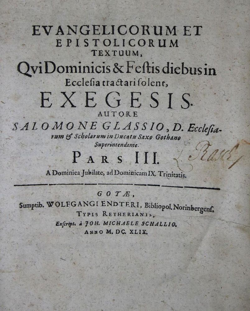 Große Abbildung Nr.1: 137-138 Glass,S.: (Alte Drucke, Handschriften und Theologie)