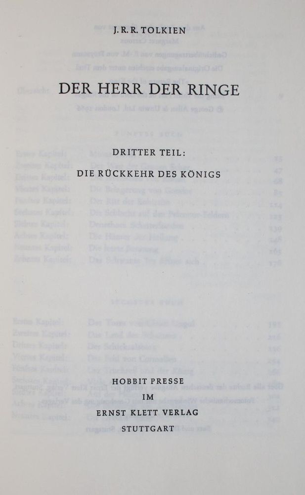Große Abbildung Nr.1: 137-1387 Tolkien,J.R.R.: (Literatur und illustrierte Bücher 20.Jahrhundert - Alte Literatur in modernen Ausgaben)