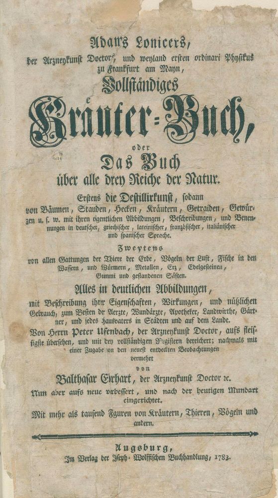 Große Abbildung Nr.1: 137-1420 Lonicer,A.: (Botanik, Kräuterbücher)