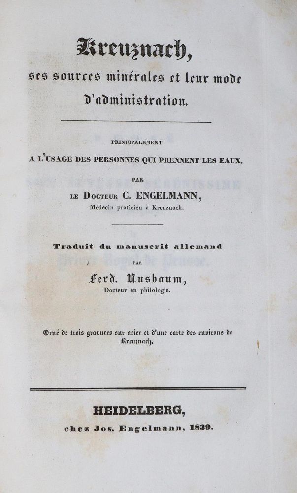 Große Abbildung Nr.2: 137-1439 Engelmann,C.: (Medizin, Balneologie)