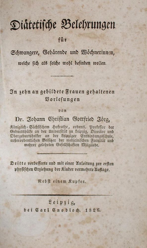 Große Abbildung Nr.2: 137-1452 Jörg,J.C.G.: (Medizin, Gynäkologie)
