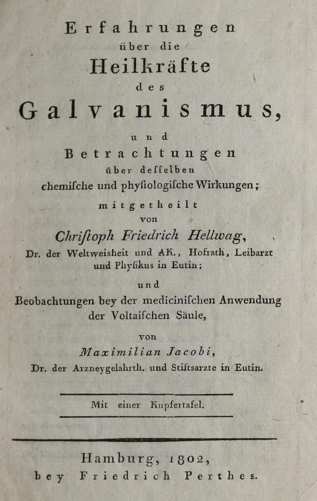 Große Abbildung Nr.1: 137-1458 Hellwag,C.F.: (Medizin)