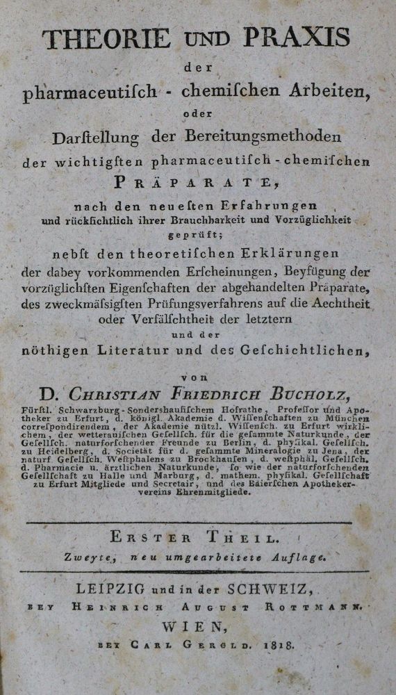 Große Abbildung Nr.1: 137-1469 Bucholz,C.F.: (Medizin, Pharmazie)
