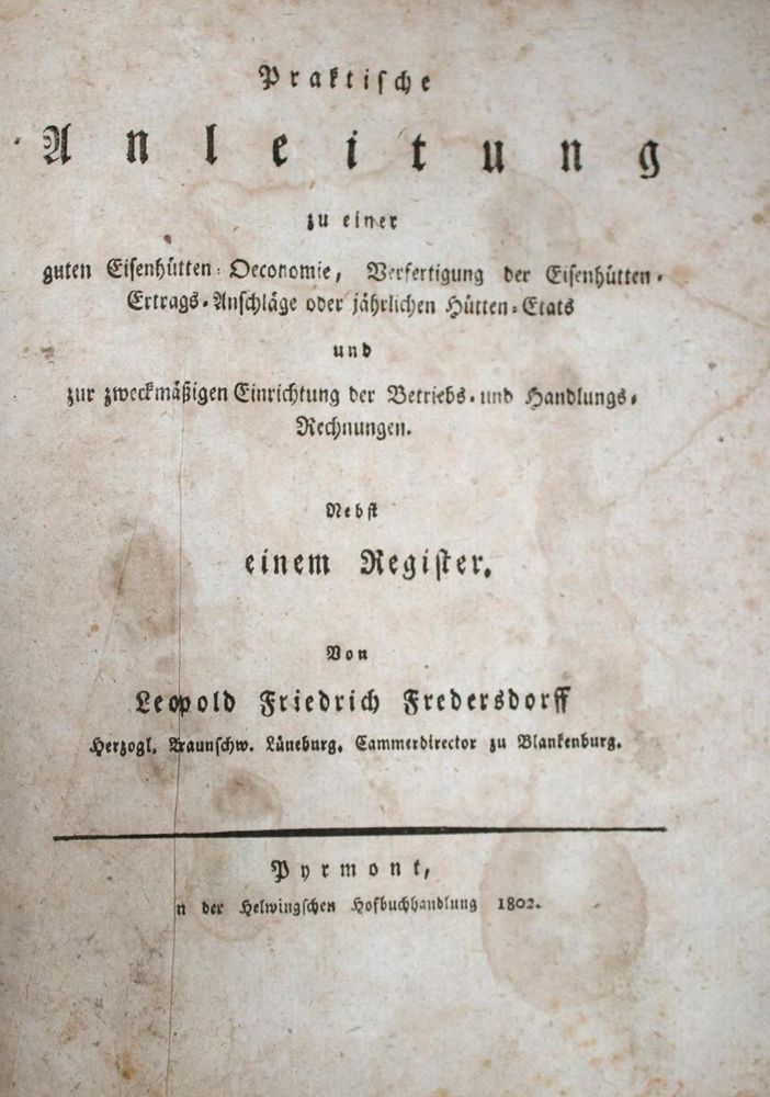 Große Abbildung Nr.1: 137-1525 Fredersdorff,L.F.: (Verschiedene Gebiete - Varia, Bergbau)