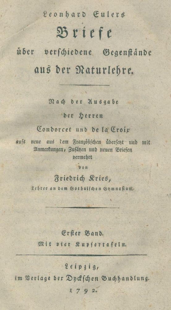 Große Abbildung Nr.1: 137-1534 Euler,L.: (Verschiedene Gebiete - Varia)