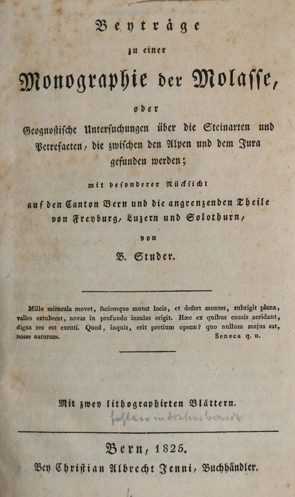 Große Abbildung Nr.1: 137-1538 Studer,B.: (Verschiedene Gebiete - Varia, Geologie - Mineralogie u. Paläontologie)