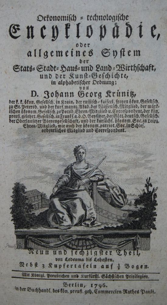 Große Abbildung Nr.1: 137-1589 Krünitz,J.G.: (Verschiedene Gebiete - Varia)