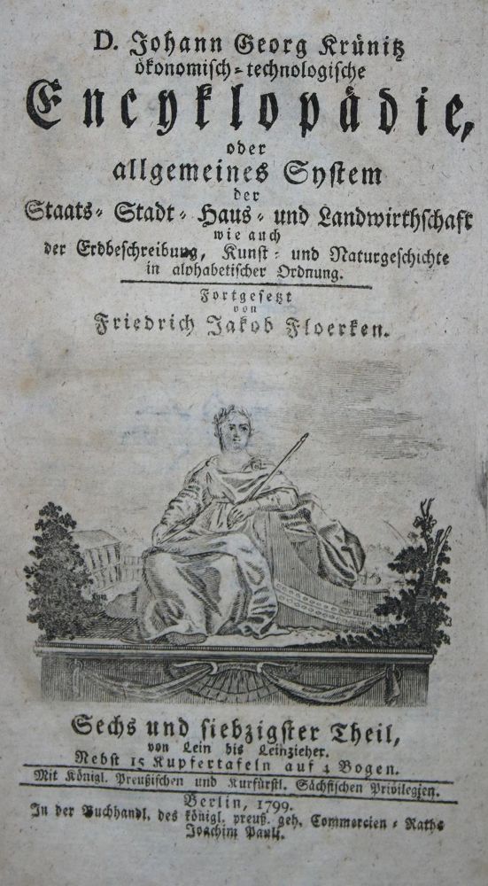Große Abbildung Nr.1: 137-1595 Krünitz,J.G.: (Verschiedene Gebiete - Varia)