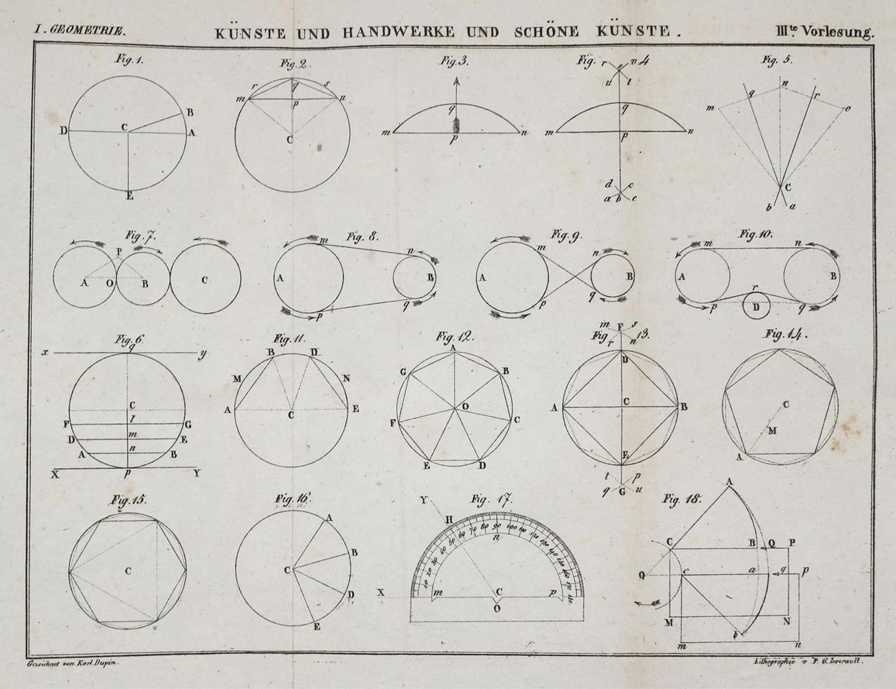 Große Abbildung Nr.1: 137-1608 Dupin,C.: (Verschiedene Gebiete - Varia, Mathematik)