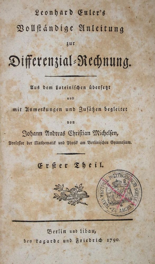 Große Abbildung Nr.1: 137-1609 Euler,L.: (Verschiedene Gebiete - Varia, Mathematik)