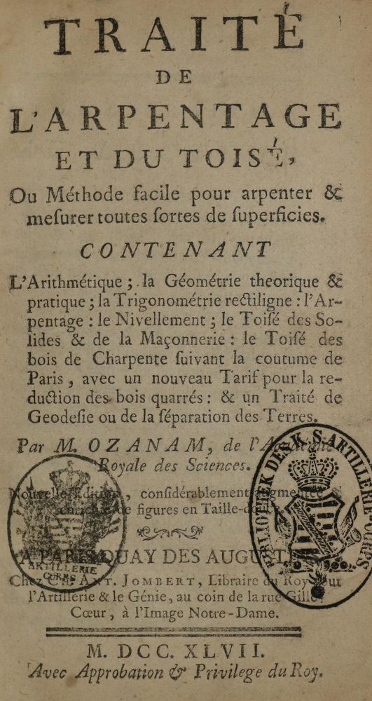 Große Abbildung Nr.1: 137-1612 Ozanam,(J.).: (Verschiedene Gebiete - Varia, Mathematik)