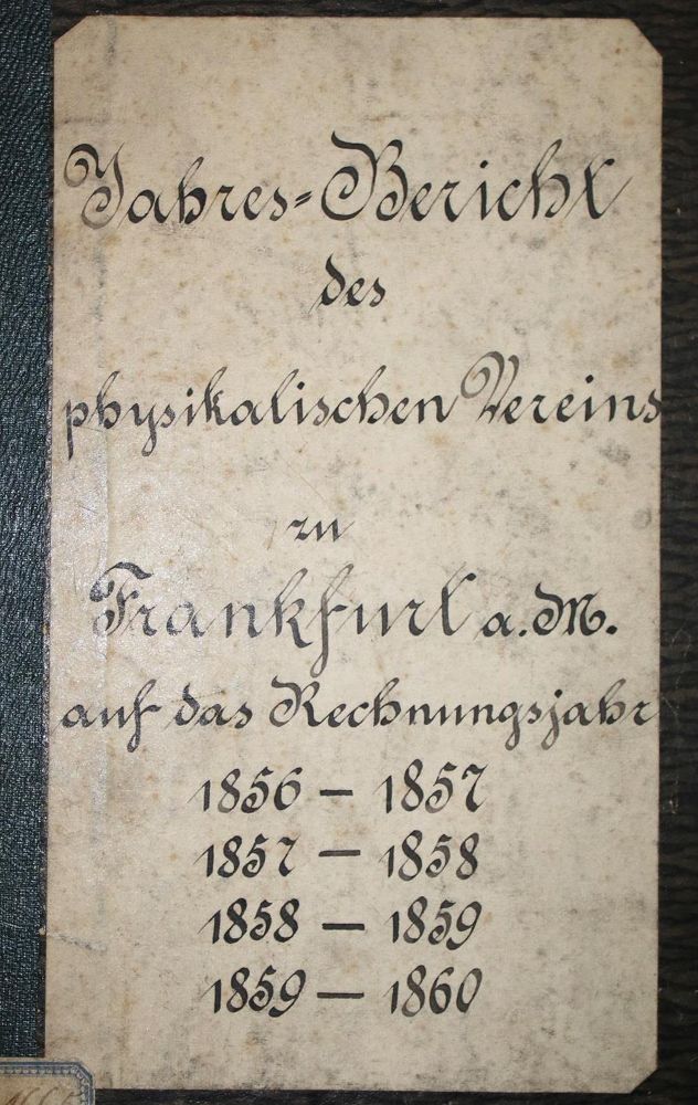 Große Abbildung Nr.1: 137-1622 Jahresbericht: (Verschiedene Gebiete - Varia, Optik)