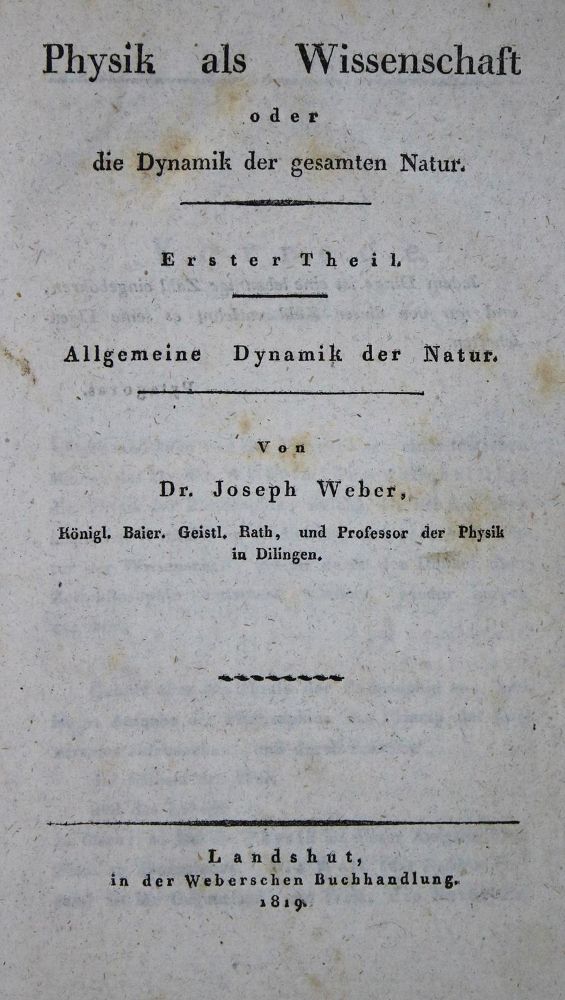 Große Abbildung Nr.1: 137-1628 Weber,J.: (Verschiedene Gebiete - Varia, Physik)